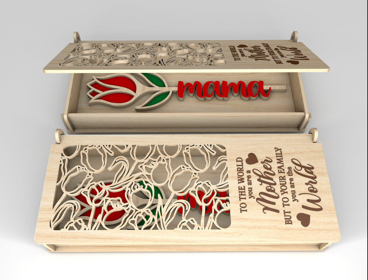 Tulip Gift Box, First Mom Now Grandma Gift, Grandma Garden, Mothers Day Gifts, Mom Gift, Wood Sign