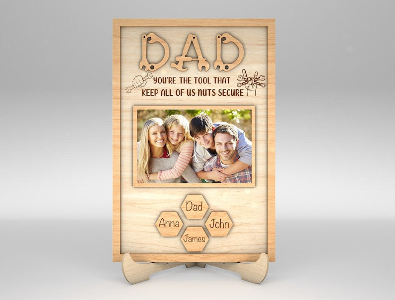 Personalized You’re The Tool That Keeps All Of Us Nuts Secure Sign Wood Laser Cut Art, Gift for Baseball Dad, Gift for Dad, Fathers Day Gifts Wood Laser Cut Sign