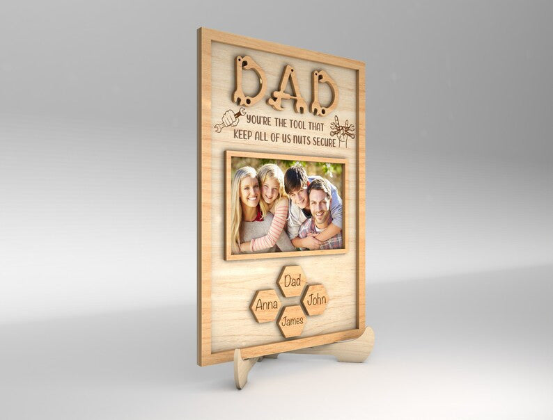 Personalized You’re The Tool That Keeps All Of Us Nuts Secure Sign Wood Laser Cut Art, Gift for Baseball Dad, Gift for Dad, Fathers Day Gifts Wood Laser Cut Sign