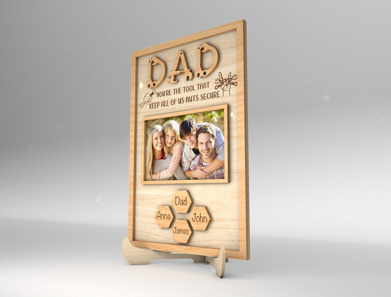 Personalized You’re The Tool That Keeps All Of Us Nuts Secure Sign Wood Laser Cut Art, Gift for Baseball Dad, Gift for Dad, Fathers Day Gifts Wood Laser Cut Sign