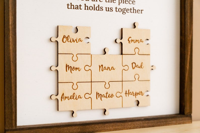 Wooden Mom Puzzle, Mom Puzzle Sign, Gift From Daughter, Mothers Day Puzzle, Grandma Frame, Mom Birthday, Unique Gift For Her