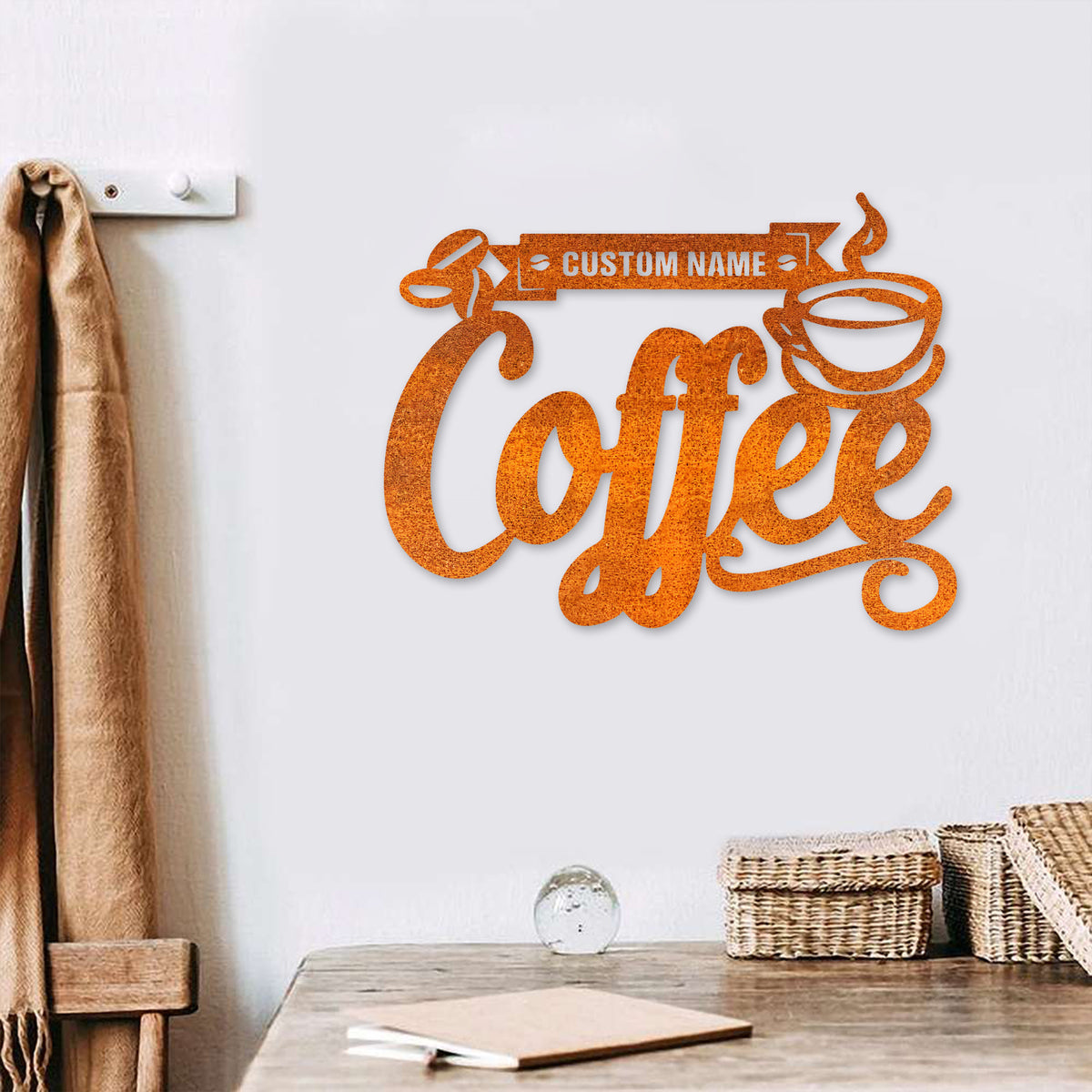 Custom Coffee Metal Sign, Coffee Bar Metal Wall Art, Coffee Sign Decoration For Room, Coffee Bar Sign Housewarming Gift, Coffee Lover Gift