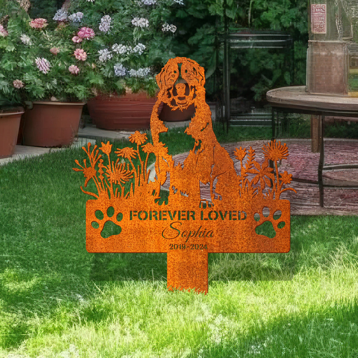 Custom Dog Memorial Stake, Bernese Mountain Memorial Stake Dog Name Sign Sympathy Sign, Pet Grave Marker, Remembrance Stake, Pet Memorial