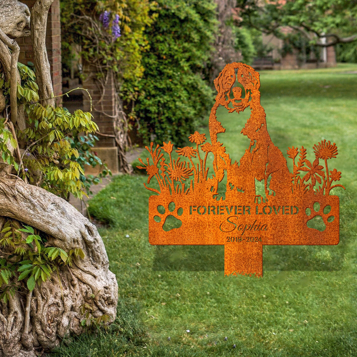Custom Dog Memorial Stake, Bernese Mountain Memorial Stake Dog Name Sign Sympathy Sign, Pet Grave Marker, Remembrance Stake, Pet Memorial