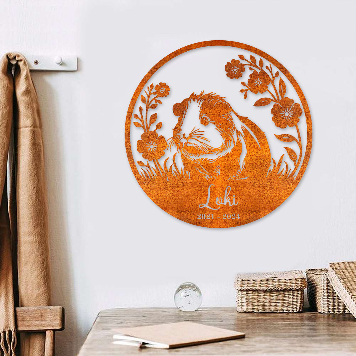Custom Guinea Pig Metal Wall Art Guinea Pig Memorial Personalized Guinea Pig Name Sign Home Decor Kid Nursery Decor Guinea Pig Loss