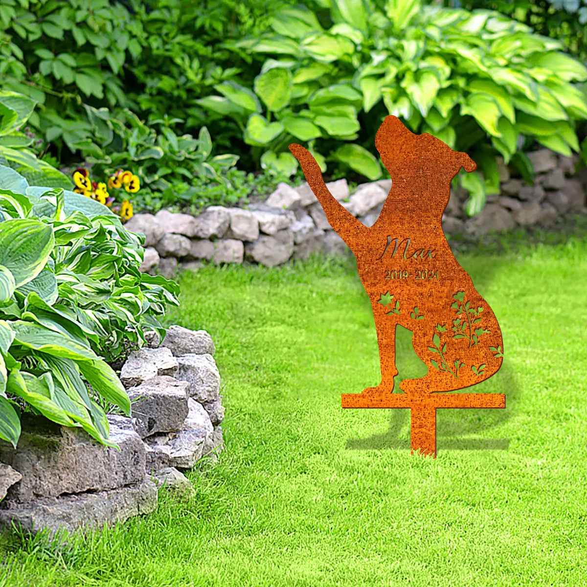 Personalized Pit Bull Dog Memorial Stake Garden Stake, Metal Yard Art, Pit Bull Sign Dog Sympathy Gift, Custom Dog Memorial, Pet Loss Gift