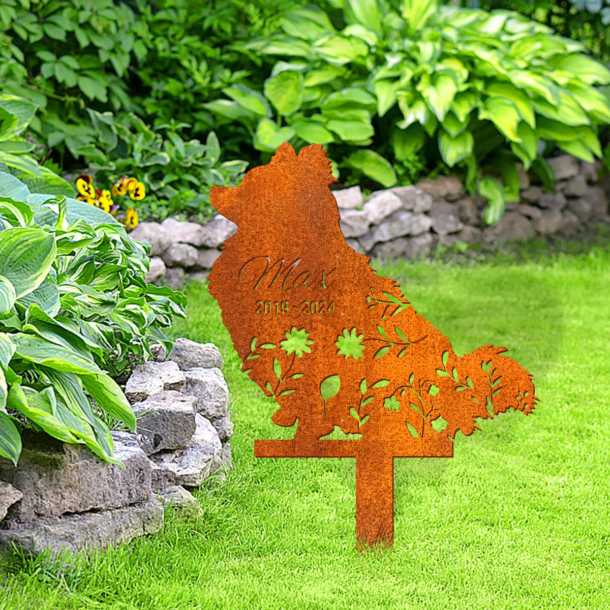 Custom Dog Memorial Stake, Personalized Pomeranian Metal Stake, Garden Sign, Garden Metal Decor, Dog Memorial Gift, Pet Loss Gift