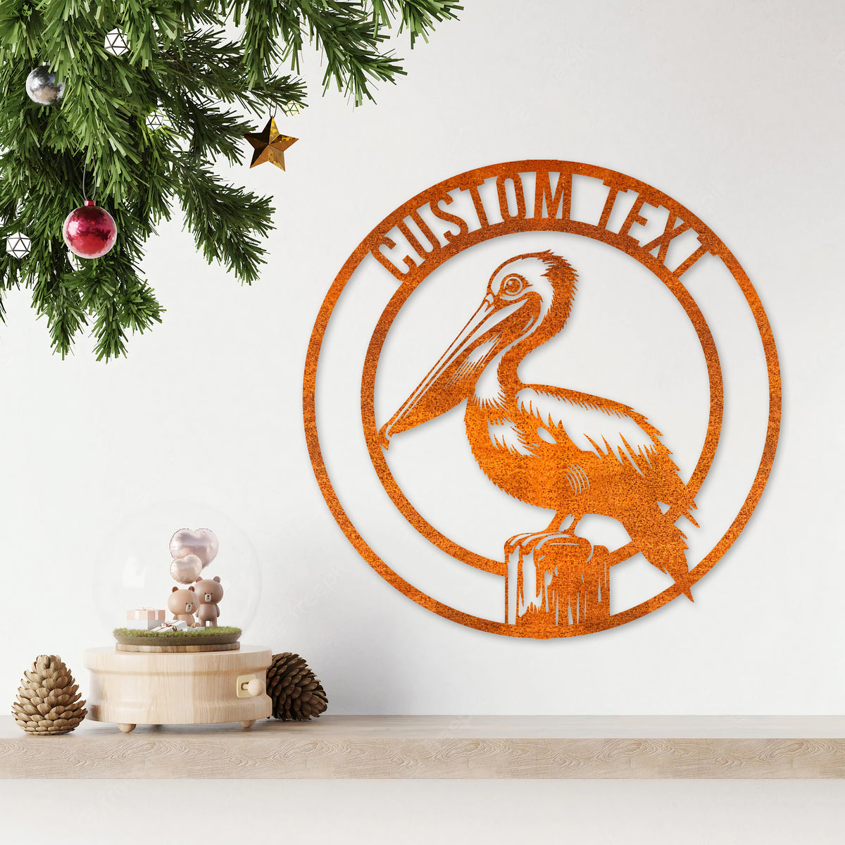 Custom Pelican Metal Sign, Pelican Metal Wall Art, Personalized Pelican Lover Name Sign, Pelican Decor, Beach House Sign, Birthday Gift