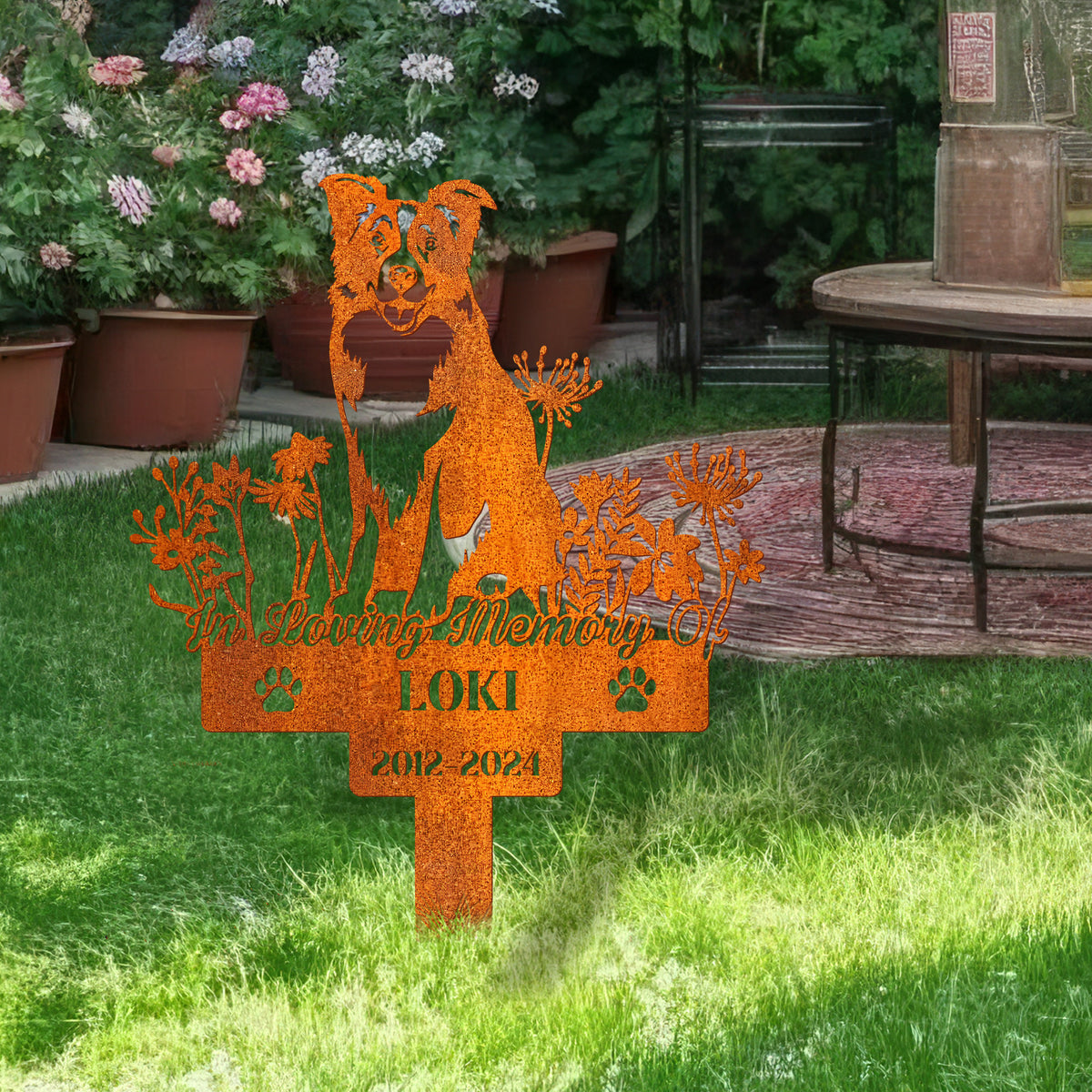 Custom Border Collie Memorial Stake , Pet Loss Gift, Sympathy Sign, Pet Grave Markers Dog Sympathy Gift, Dog Memorial Stake, Remembrance Stake