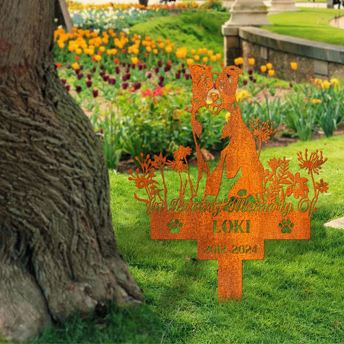 Custom Border Collie Memorial Stake , Pet Loss Gift, Sympathy Sign, Pet Grave Markers Dog Sympathy Gift, Dog Memorial Stake, Remembrance Stake