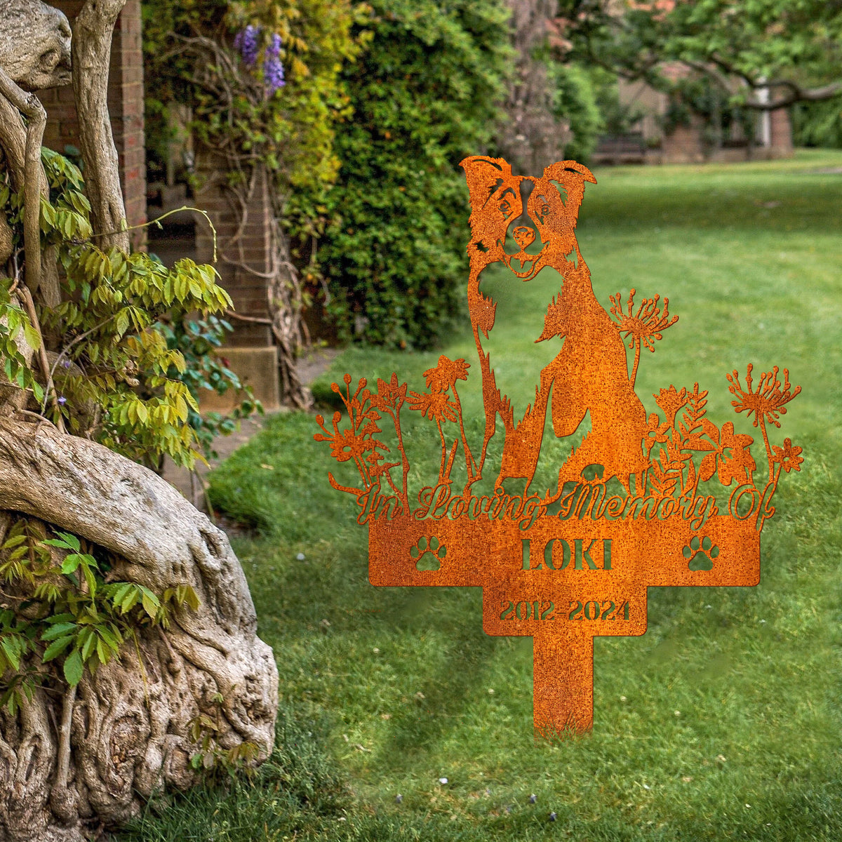 Custom Border Collie Memorial Stake , Pet Loss Gift, Sympathy Sign, Pet Grave Markers Dog Sympathy Gift, Dog Memorial Stake, Remembrance Stake