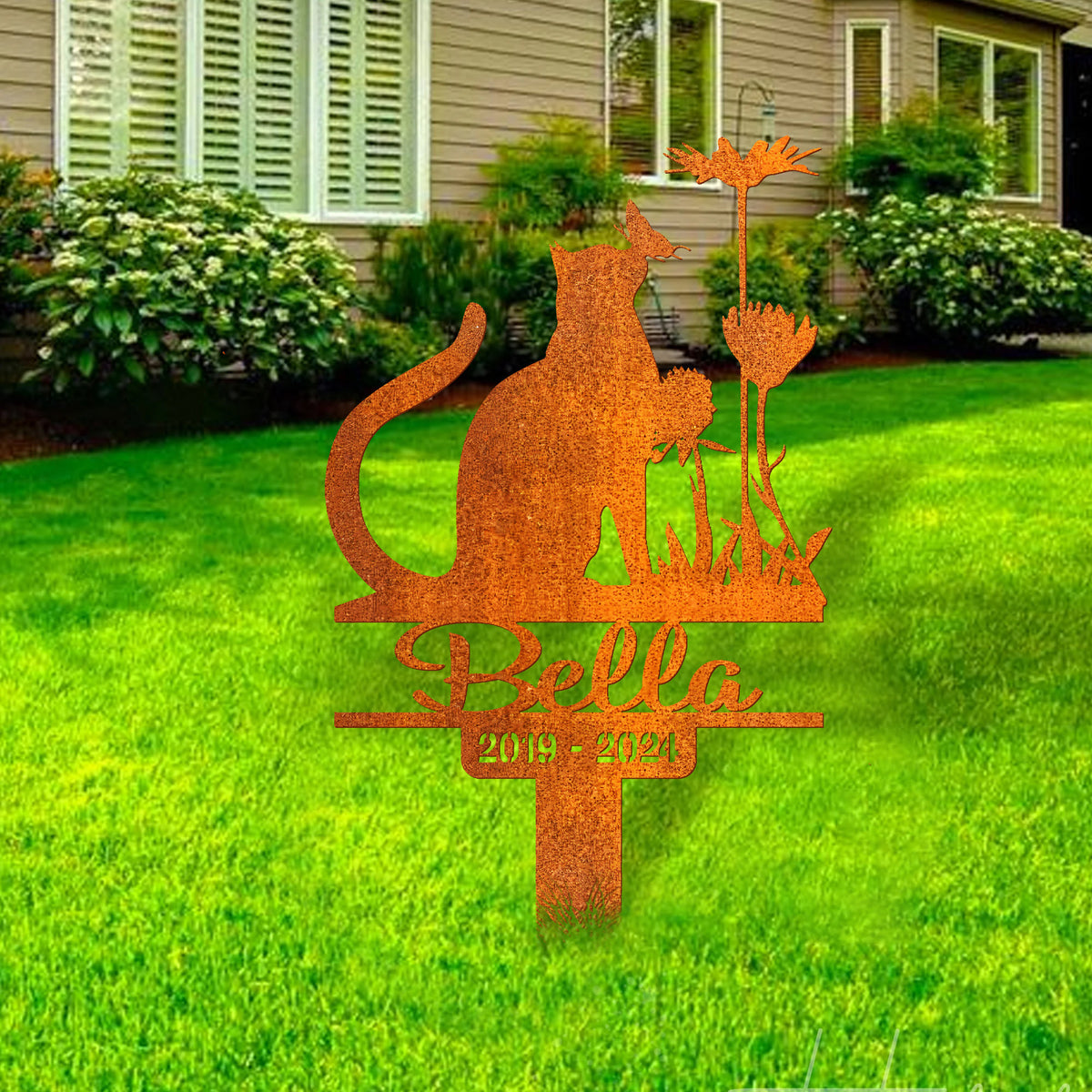 Custom Cat Memorial Stake, Cat Grave Marker, Cat Name Sign, Pet Memorial Gift, Cat Memorial Plaque, Pet Loss Gift, Remembrance Stake