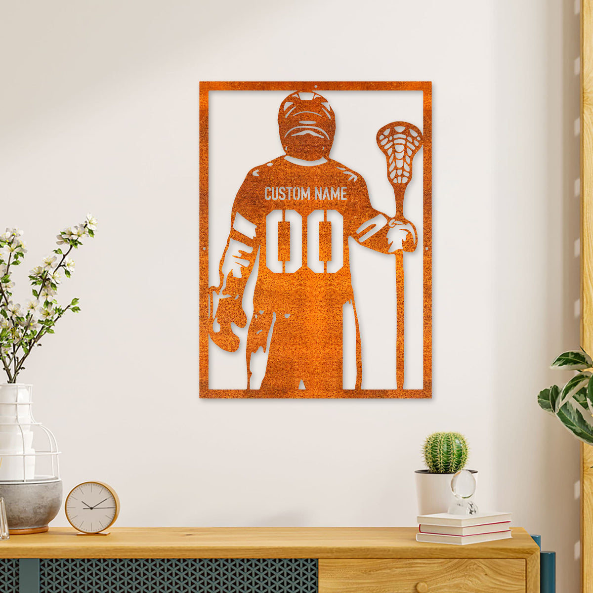 Custom Lacrosse Metal Sign Led Light, Lacrosse Player Name And Number Sign, Birthday Gift For Lacrosse Players, Home Decor, Lacrosse Sign