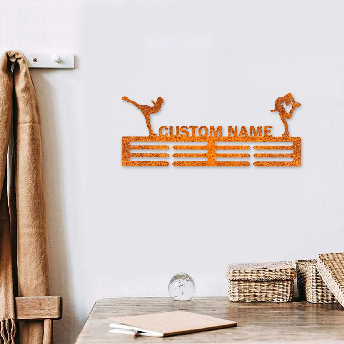Custom Girl Figure Skater Medal Hanger Led, Gift For Her Skater Medal Hanger, Medal Holder Display Rack For Awards Ribbons, Tiered Award Rack