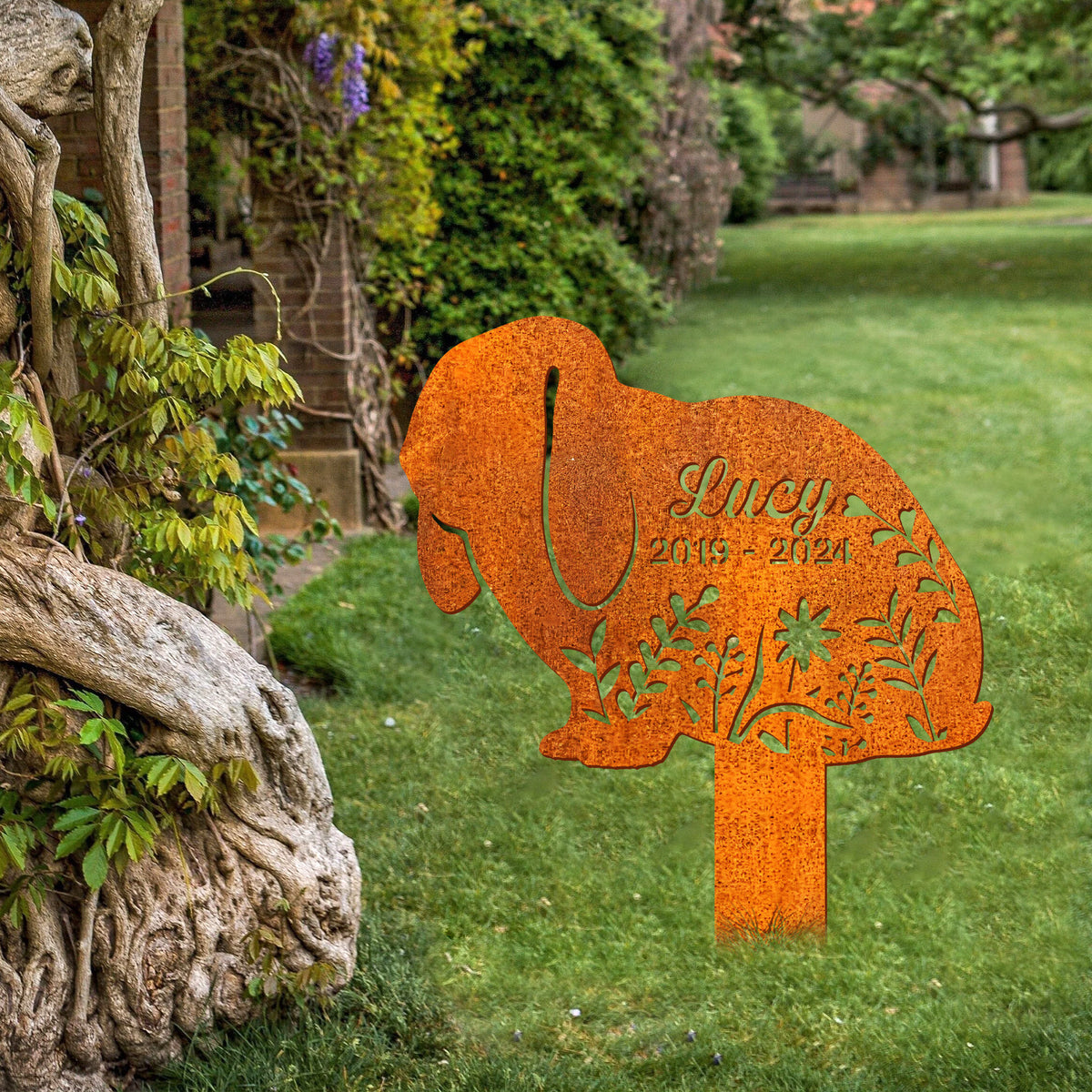 Custom Lop Rabbit Memorial Stake, Rabitt Stake Rabbit Loss, Sympathy Sign, Garden Decor, Pet Grave Markers, Remembrance Stake, Outdoor Sign