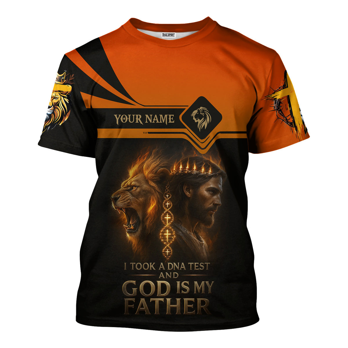 Personalized Christian Shirt - God Is My Father, Christian Lion & Jesus Design, Gift For Mens & Womens, Christian Clothes