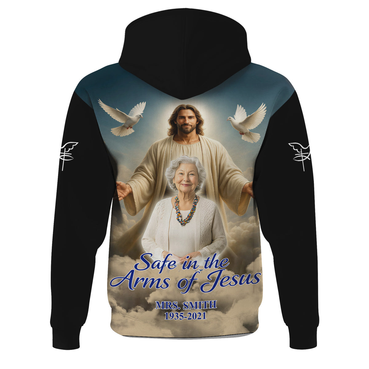Custom Memorial Shirt - Safe in the Arms Of Jesus Shirts Mens & Womens, Christian Shirt, Gift For Christian, Tops Clothes