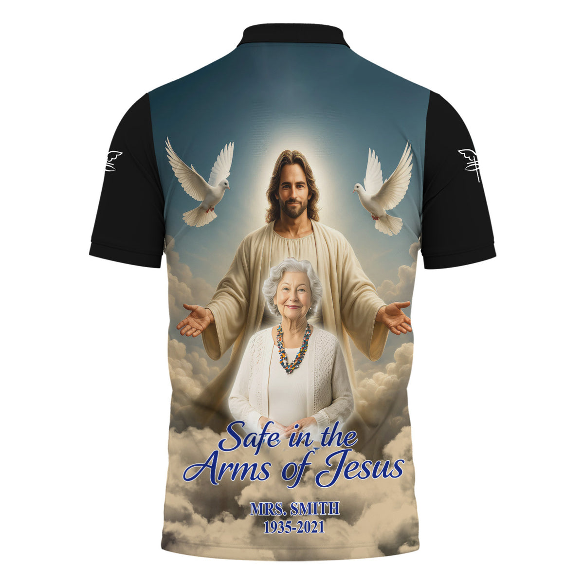 Custom Memorial Shirt - Safe in the Arms Of Jesus Shirts Mens & Womens, Christian Shirt, Gift For Christian, Tops Clothes
