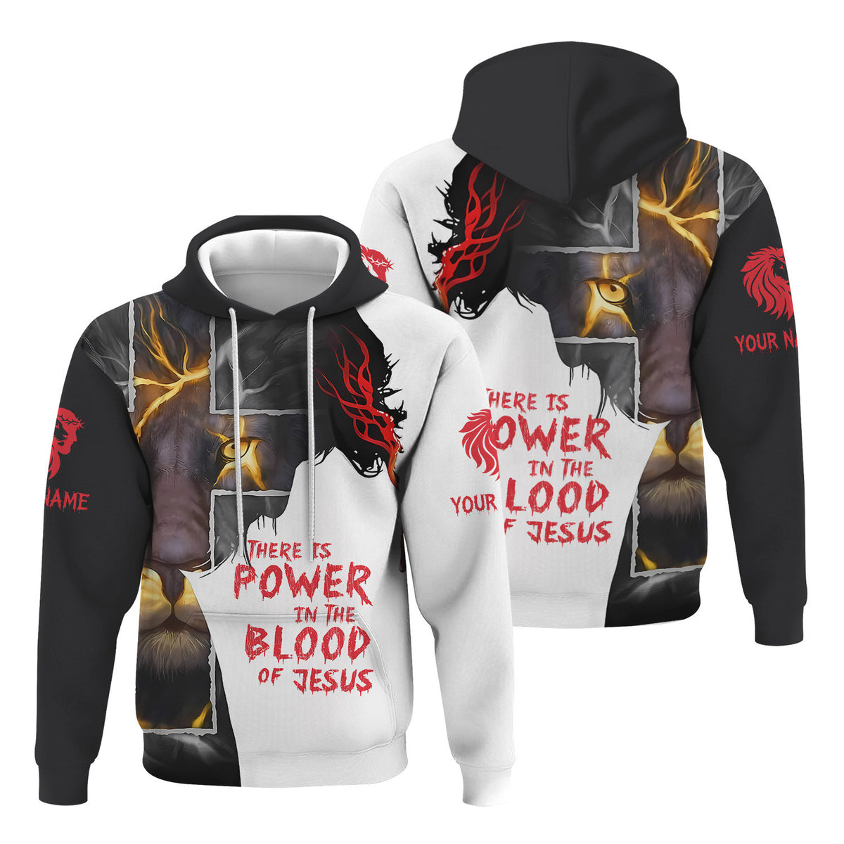 Custom Christian Lion Shirt, There Is Power In The Blood Of Jesus, Jesus Lion Apparel, Gift For Men & Women