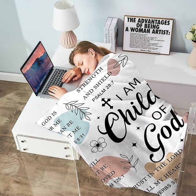 Christian Gifts for Women Bible Verse Inspirational Prayer Throw Blanket Religious Motivational Blanket for Living Room Couch Bed Travel Camping
