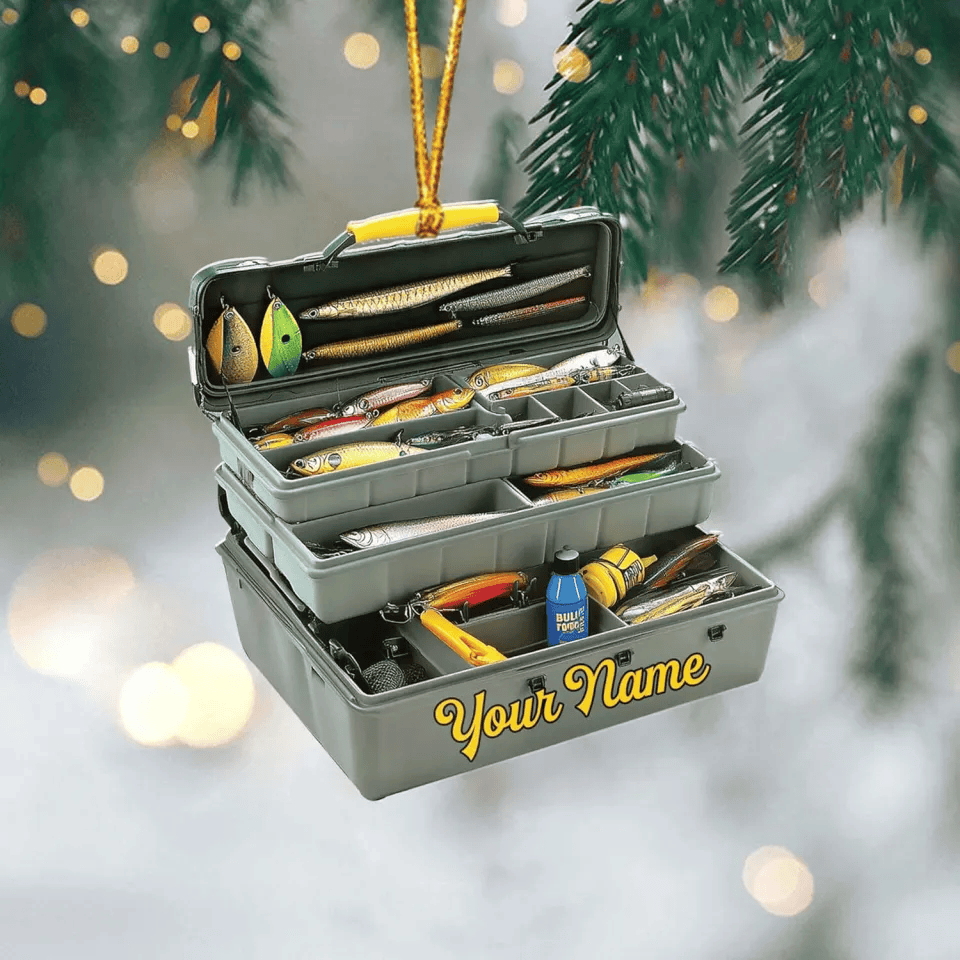 Custom Fishing Tackle Box Ornaments 2025 Fishing Ornaments for Christmas Tree, Christmas For Friends and Family