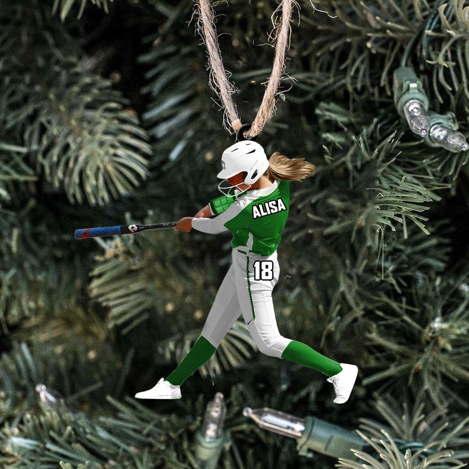 Personalized Softball Baseball Acrylic Ornament, Custom Name & Number Sports Gift, Chritmas For Home Decor, Christmas Ornament 2025