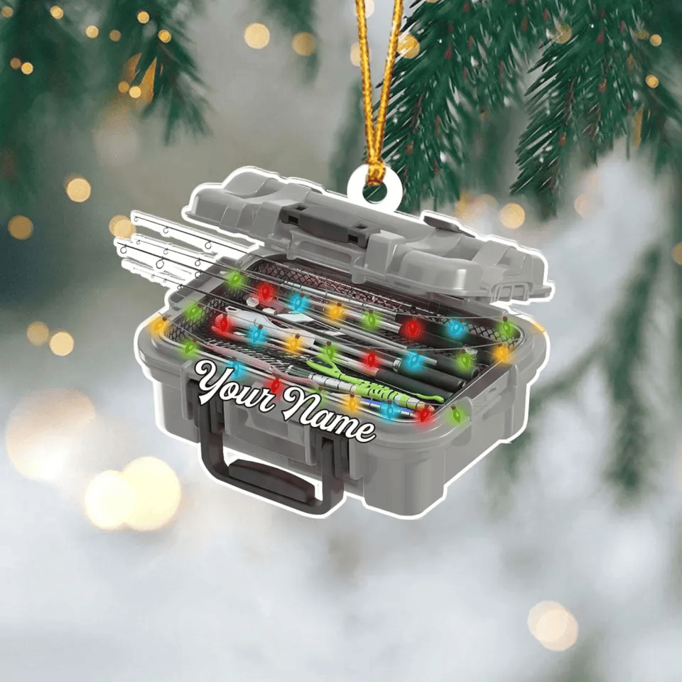 Custom Fishing Tackle Box Ornaments 2025 Fishing Ornaments for Christmas Tree