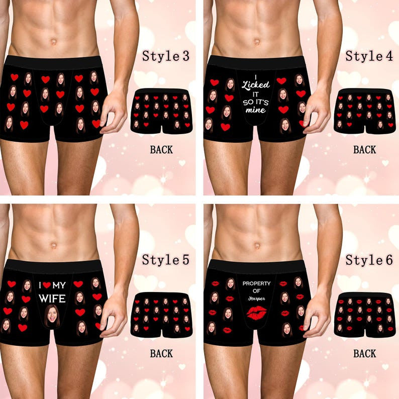Custom Face Boxers for Men, Personalized Photo Underwear, Funny Wedding Gift for Bridegroom, Popular Anniversary Gift, Birthday Gift