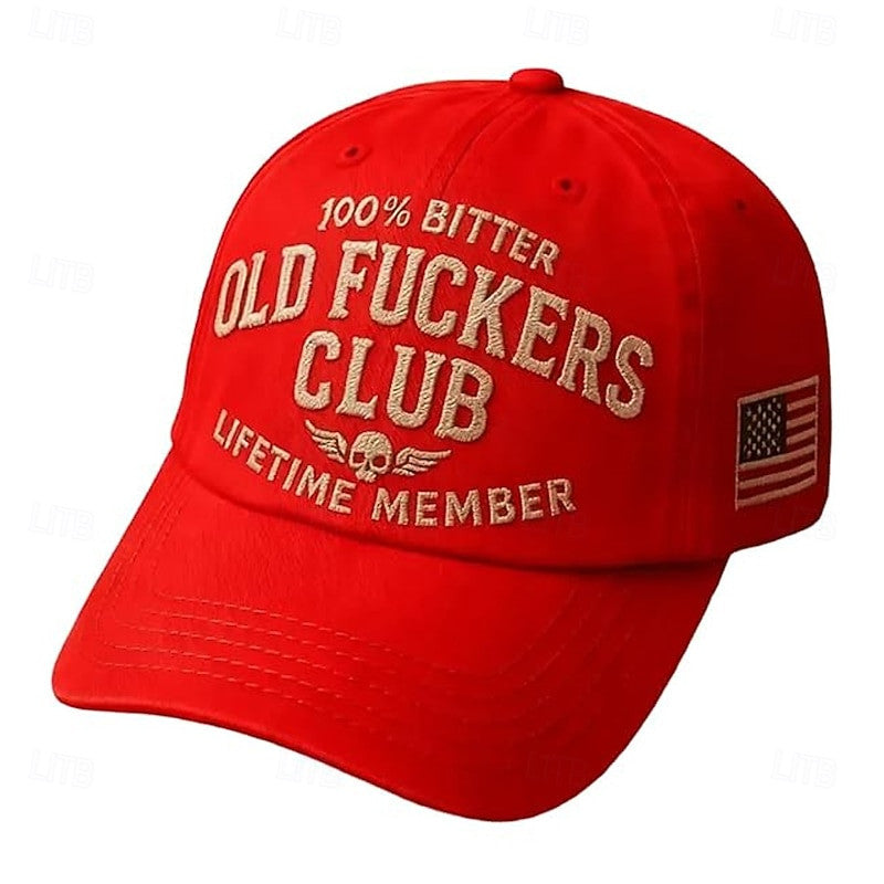 Bitter Old Fckers Club Dad Hat, Funny Vintage Style Printed Cap, Sarcastic Birthday Gift for Him