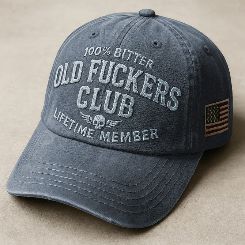 Vintage Bitter Old Fckers Club Hat, Funny Retirement Gift for Men, Humorous Lifetime Member Cap