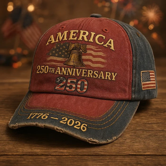 America 250th Anniversary 1776-2026 Hat, Patriotic USA Flag Cap, Independence Day Gift