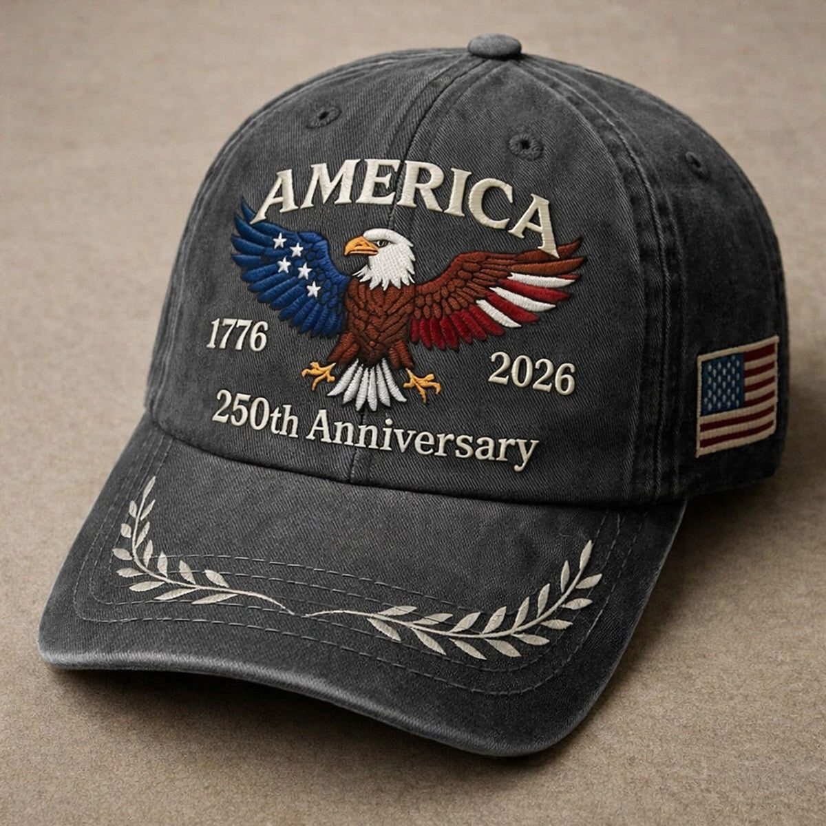 America 250th Anniversary 1776 2026 Eagle Wings USA Flag Printed Cap Patriotic Design Gift For Dad Father Day Vintage Hat