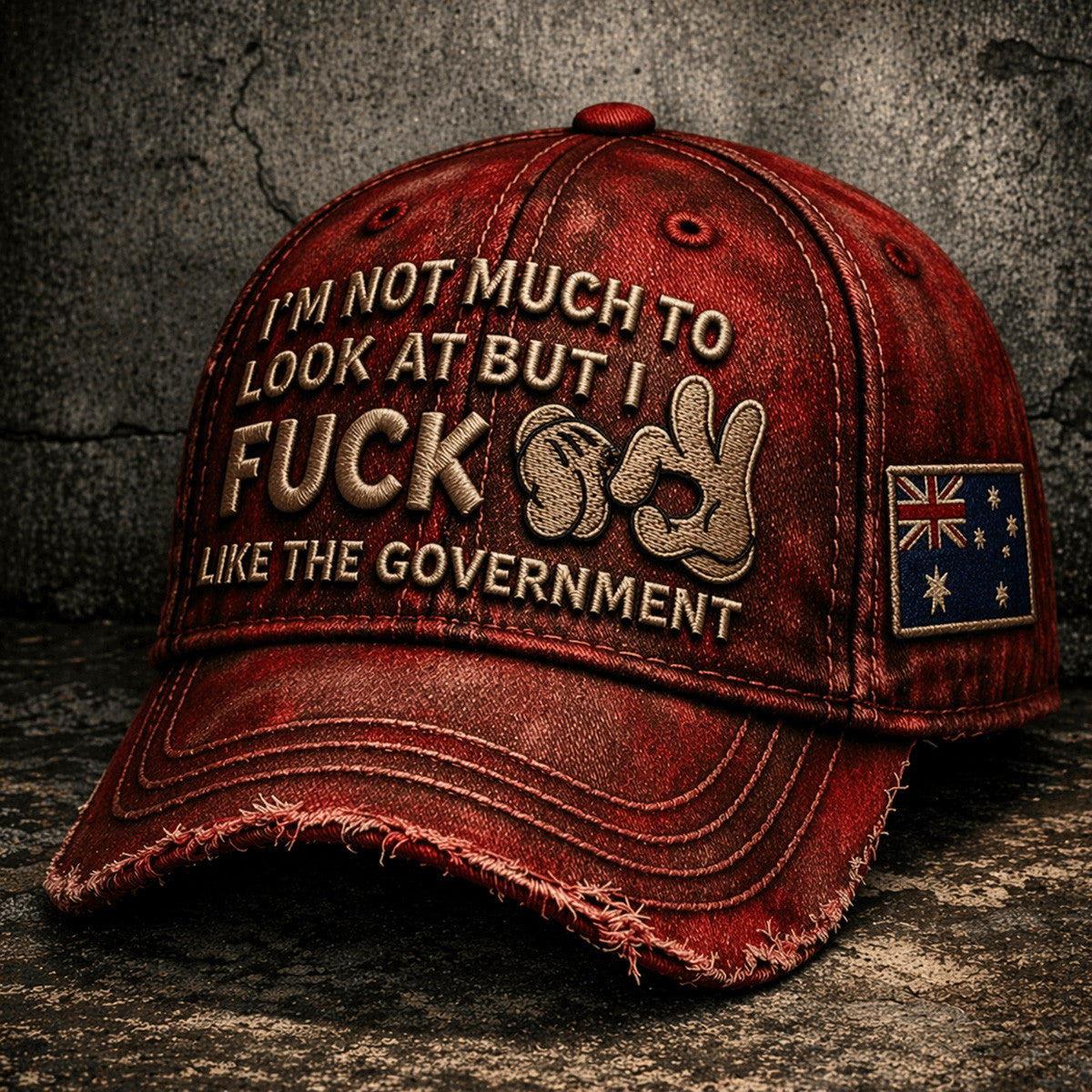 Fck Like The Government Hat Australia Flag Design Father's Day Gift Vintage Cap Funny Anti Government Australian Hat