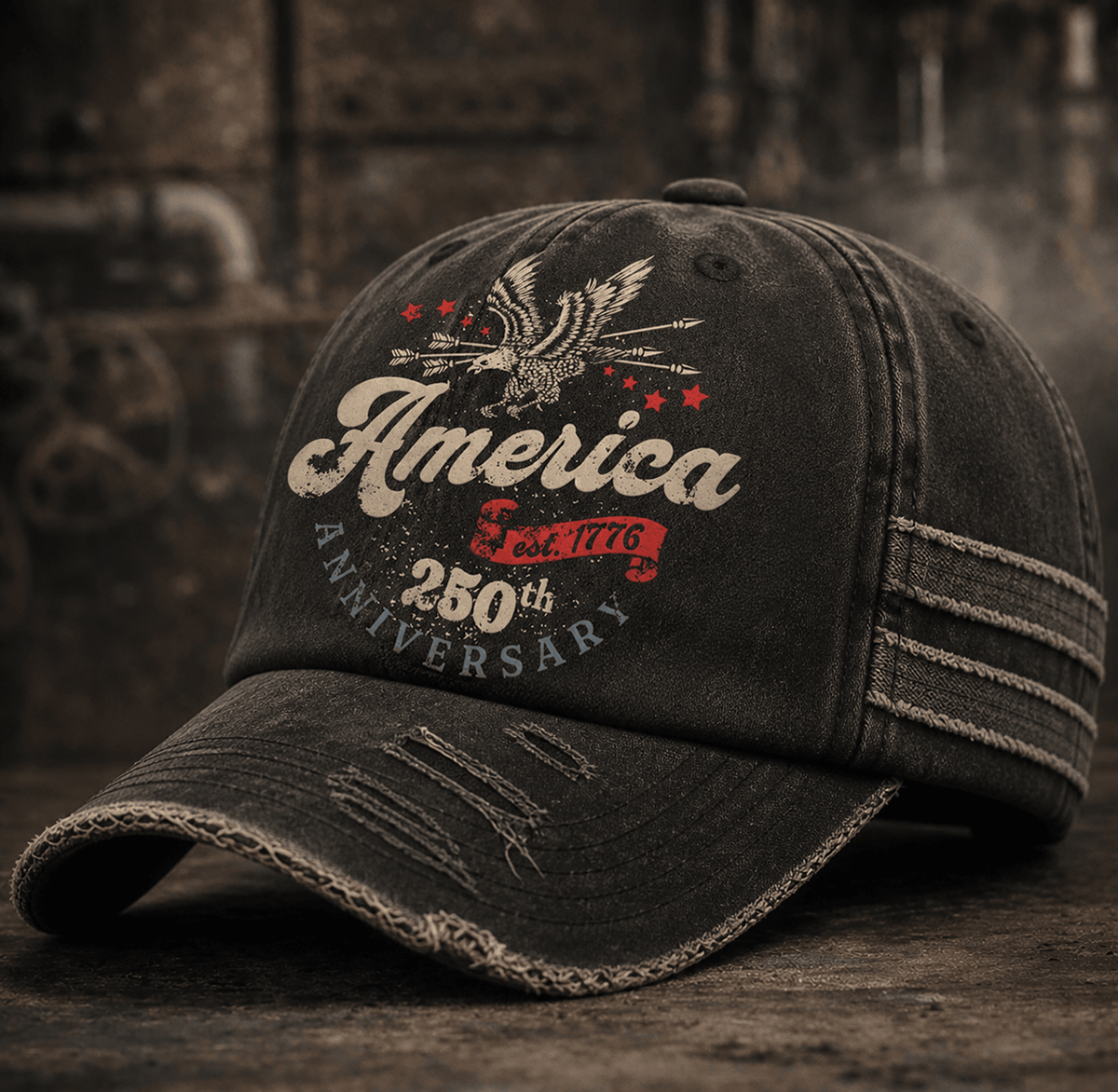 America 250th Anniversary Printed Cap, Est 1776 Eagle Hat for Men, Father's Day Gift for Dad Grandpa, Patriotic Baseball Cap