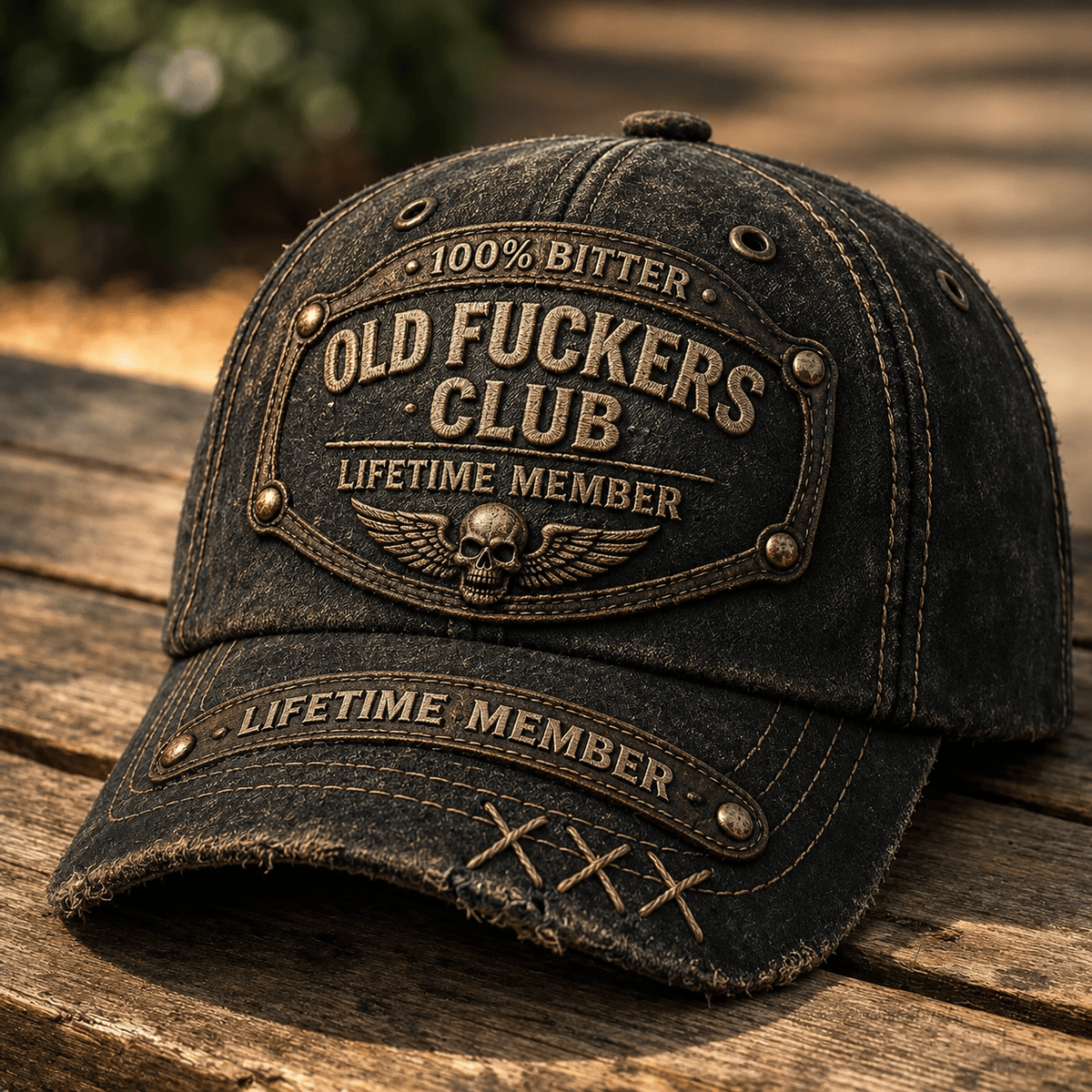 Old Man Club Skull Wings Printed Cap, Funny Grumpy Dad Hat, Lifetime Member Design, Father’s Day Gift for Dad Grandpa