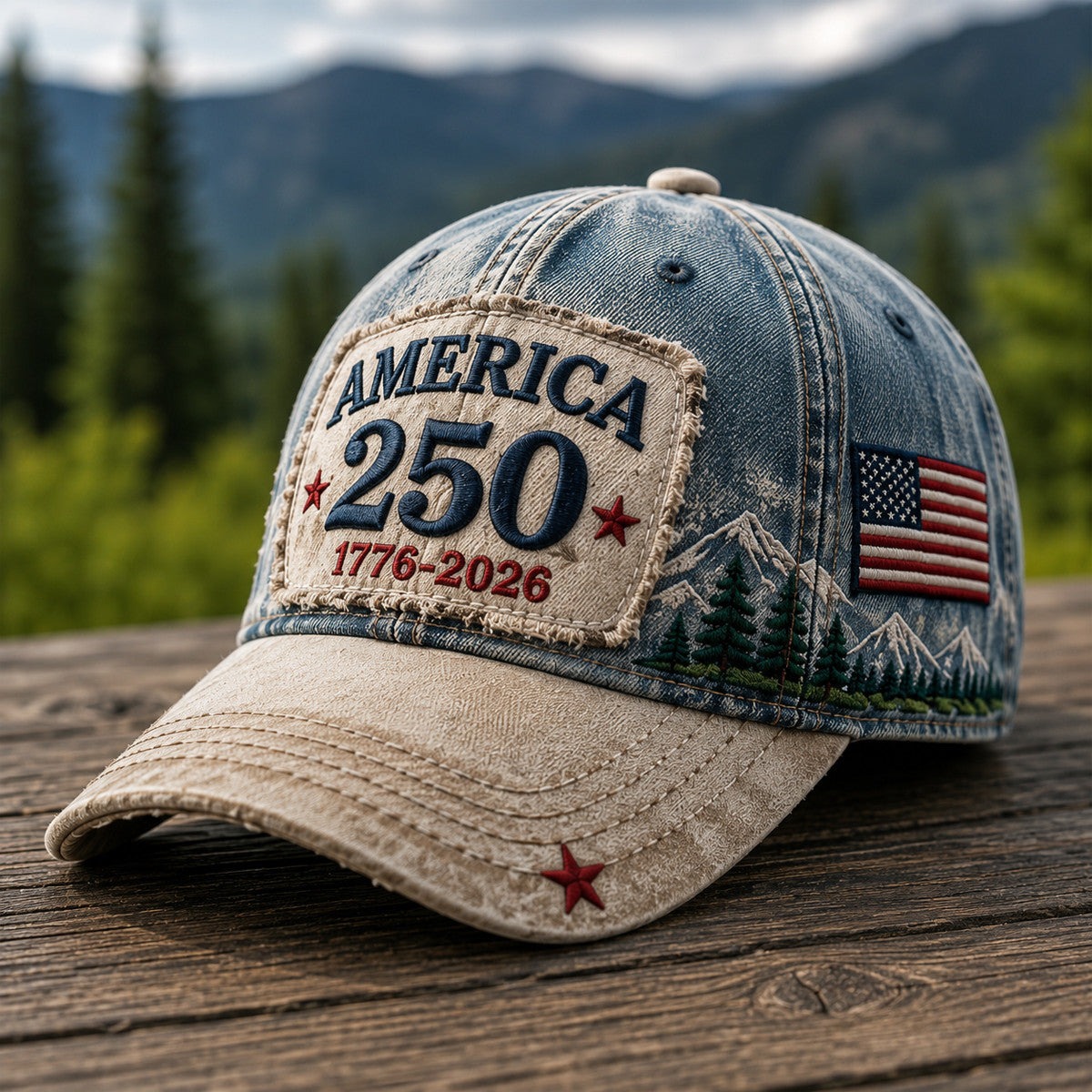 America 250 1776-2026 Printed Cap Patriotic USA Flag Hat 250th Anniversary Independence Day Gift for Dad Veteran Grandpa