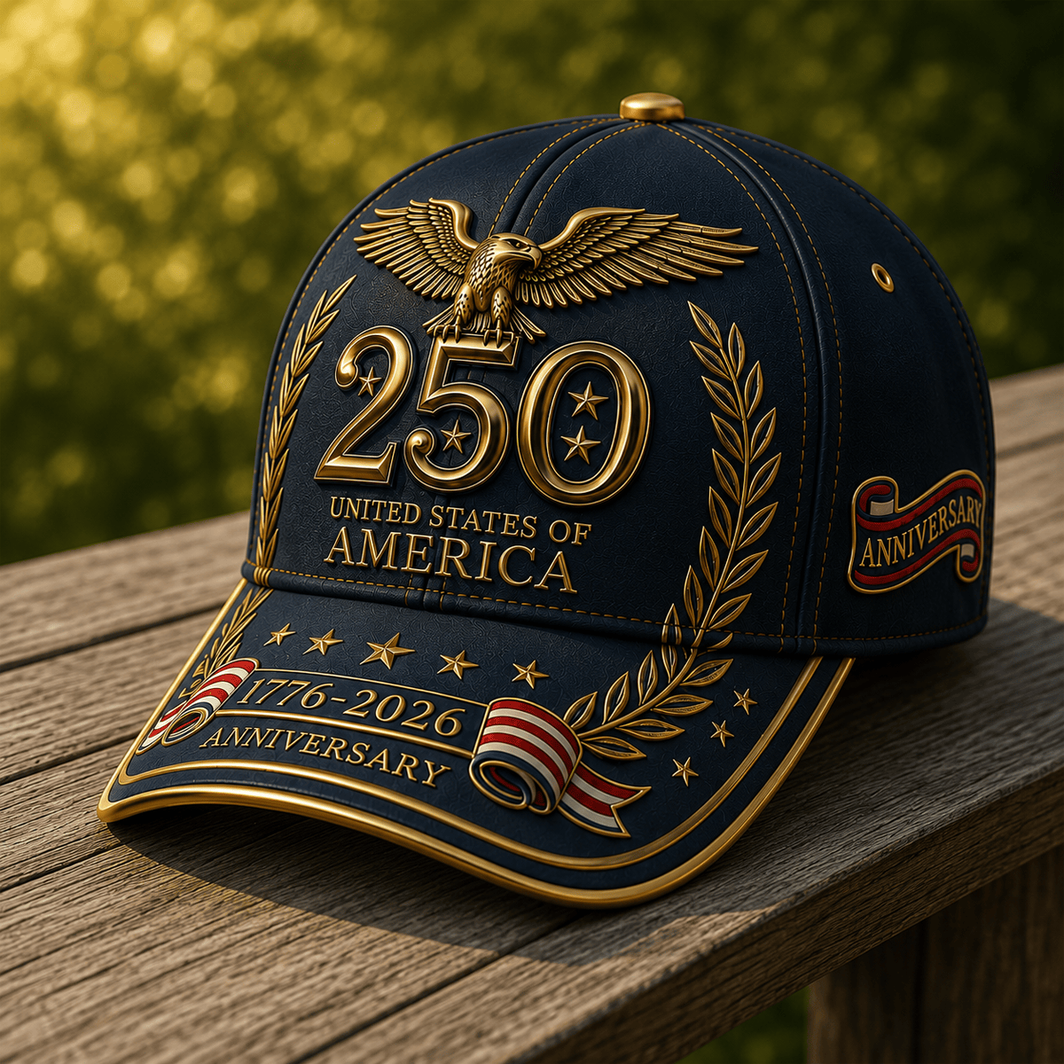 250 Years United States Of America 1776-2026 Anniversary Printed Cap Patriotic Eagle USA Flag Hat Father's Day Gift for Dad Veteran Memorial Day