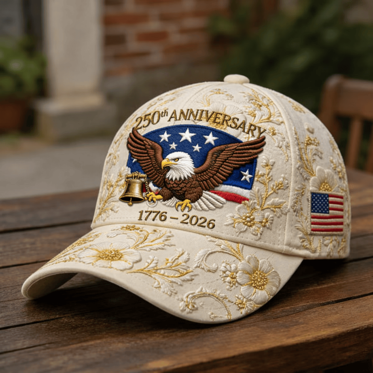 250th Anniversary 1776-2026 Printed Cap, American Eagle Liberty Bell USA Flag Hat, Patriotic Independence Day Baseball Cap Gift