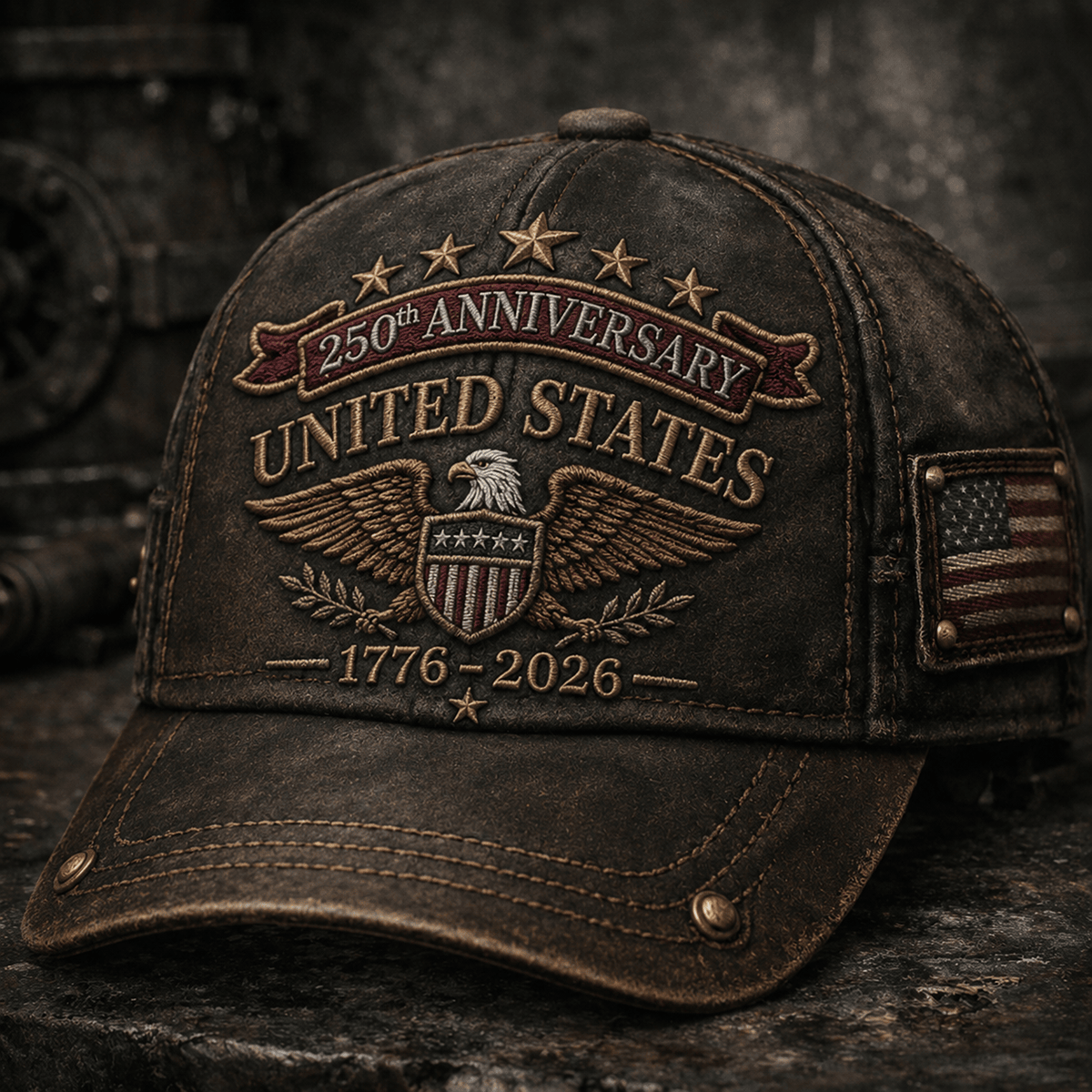 250th Anniversary United States 1776-2026 Printed Vintage Cap Patriotic American Eagle USA Flag Independence Day Gift Baseball Hat