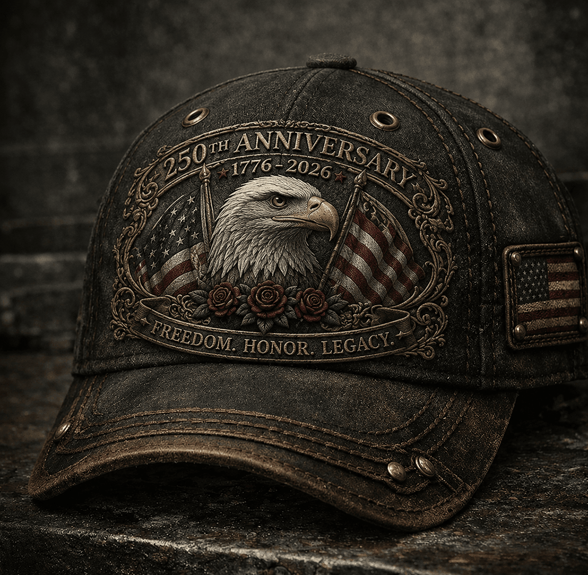 250th Anniversary 1776-2026 Freedom Honor Legacy Printed Vintage Cap Patriotic Eagle USA Flag Baseball Hat Independence Day Gift