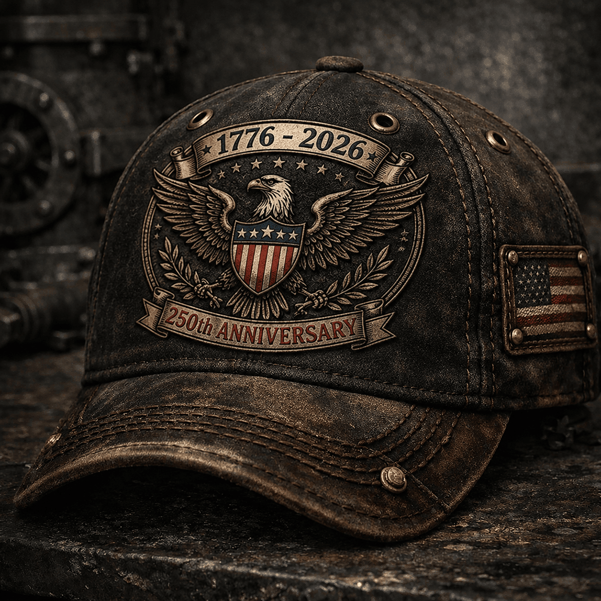 1776 2026 250th Anniversary Eagle Printed Vintage Cap Patriotic Gift for Men America 250 Years Independence Day Dad Veteran Gift