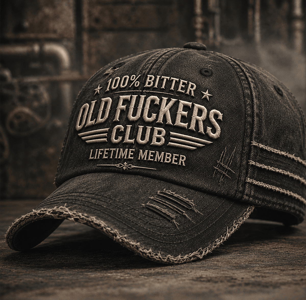 Old Fuckers Club Lifetime Member Printed Vintage Cap Gift for Grandpa Dad Funny Trucker Hat