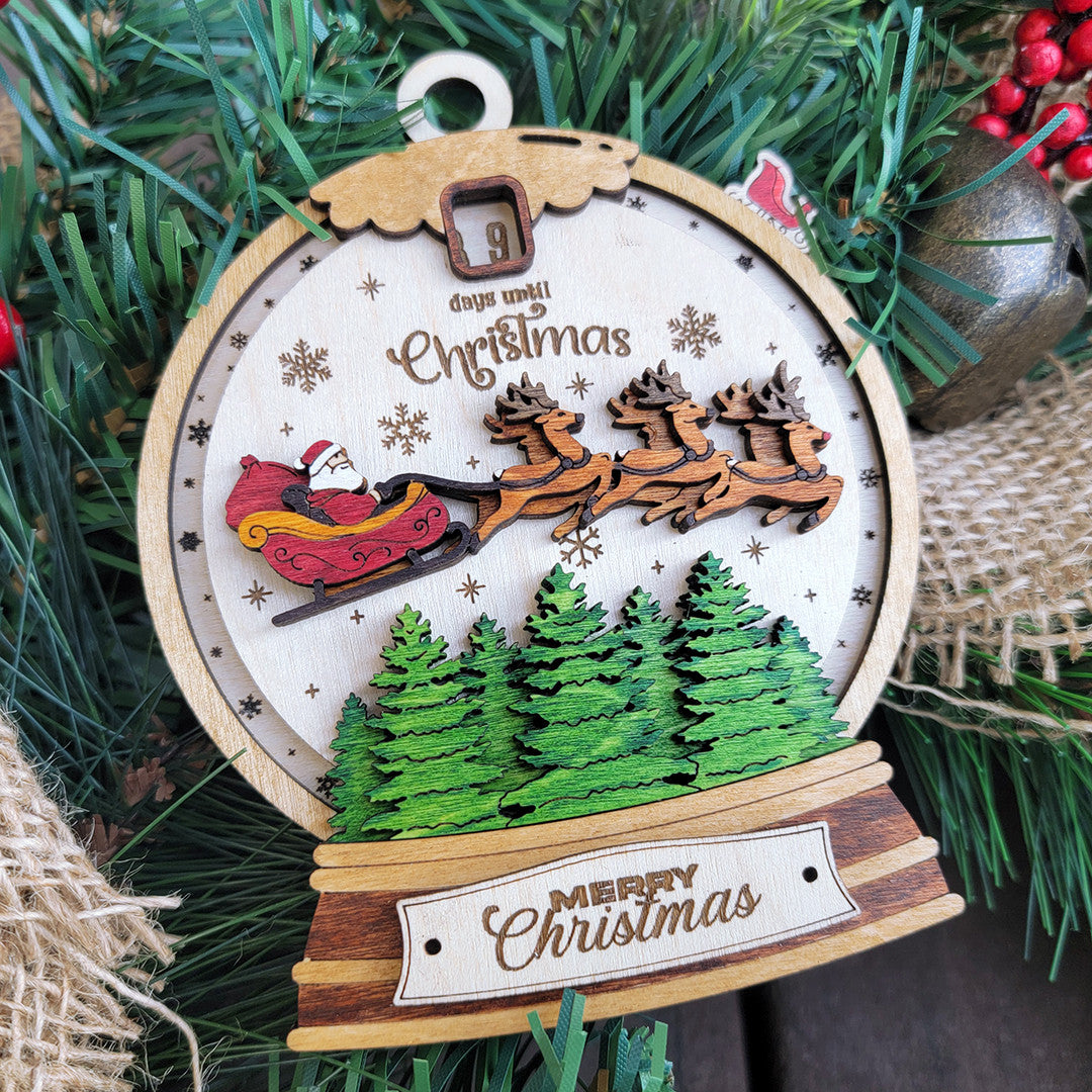 Countdown Until Christmas Wood Sign, Family Christmas Ornament, Christmas Decor