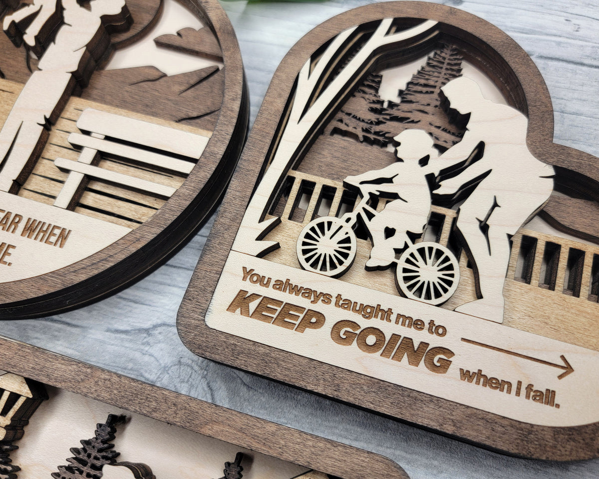 Personalized Father Moments Wood Sign, Family Christmas Ornament, Christmas Decor