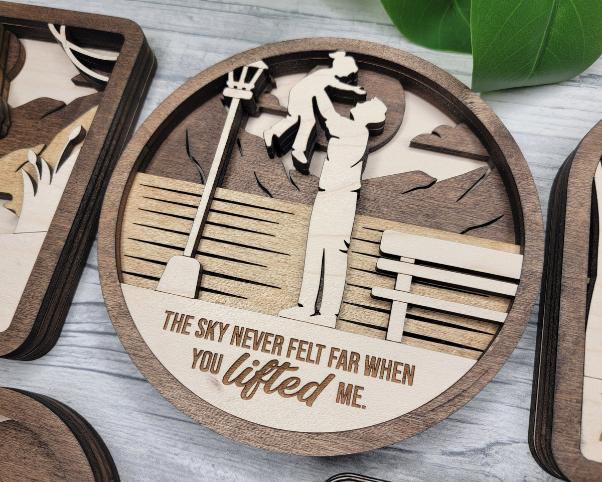 Personalized Father Moments Wood Sign, Family Christmas Ornament, Christmas Decor
