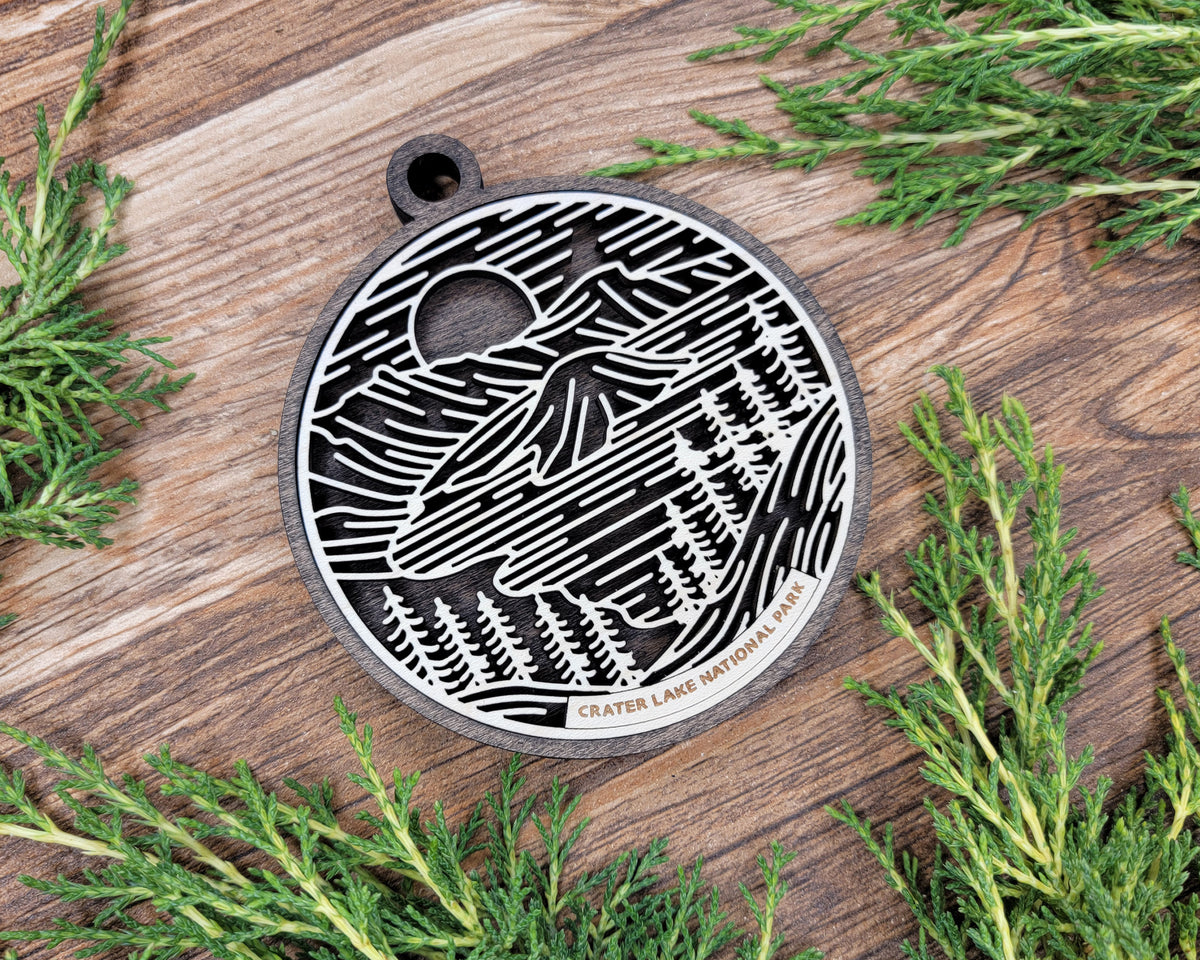 Personalized National Park Wood Sign, Wooden Christmas Ornament, Christmas Decor