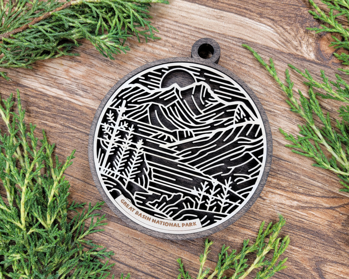 Personalized National Park Wood Sign, Wooden Christmas Ornament, Christmas Decor