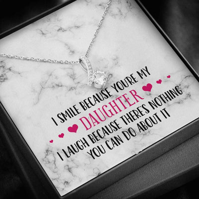 Smile Daughter Ribbon Drop Pendant Necklace - Smile Daughter Alluring Beauty Necklace Gift For Her