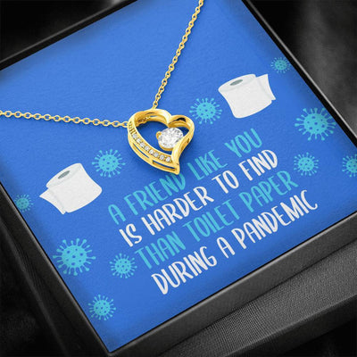 Friend Pandemic Heart and Cubic Necklace Forever Love Necklace