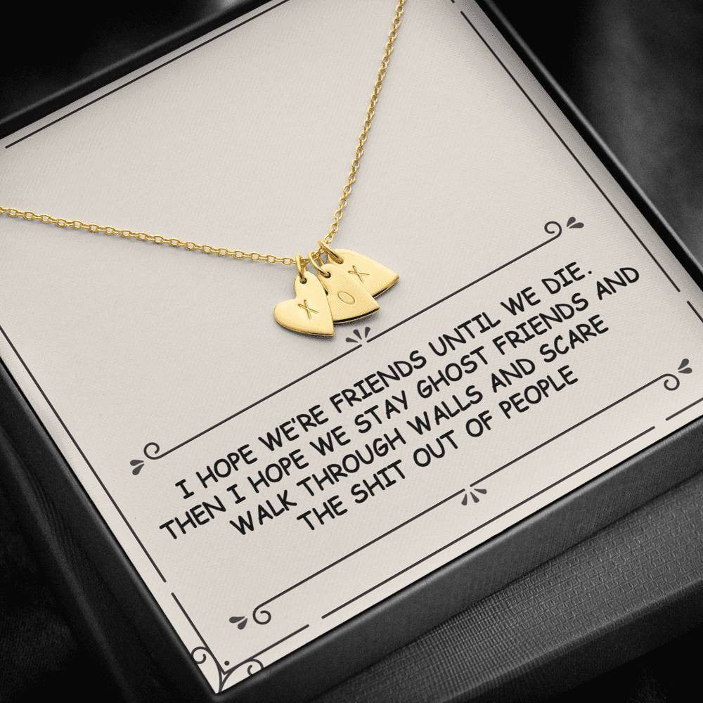 Special Gift For Ghost Friend - Gift For Bestie - Sweetest Hearts Necklace Gift for Her Birthday